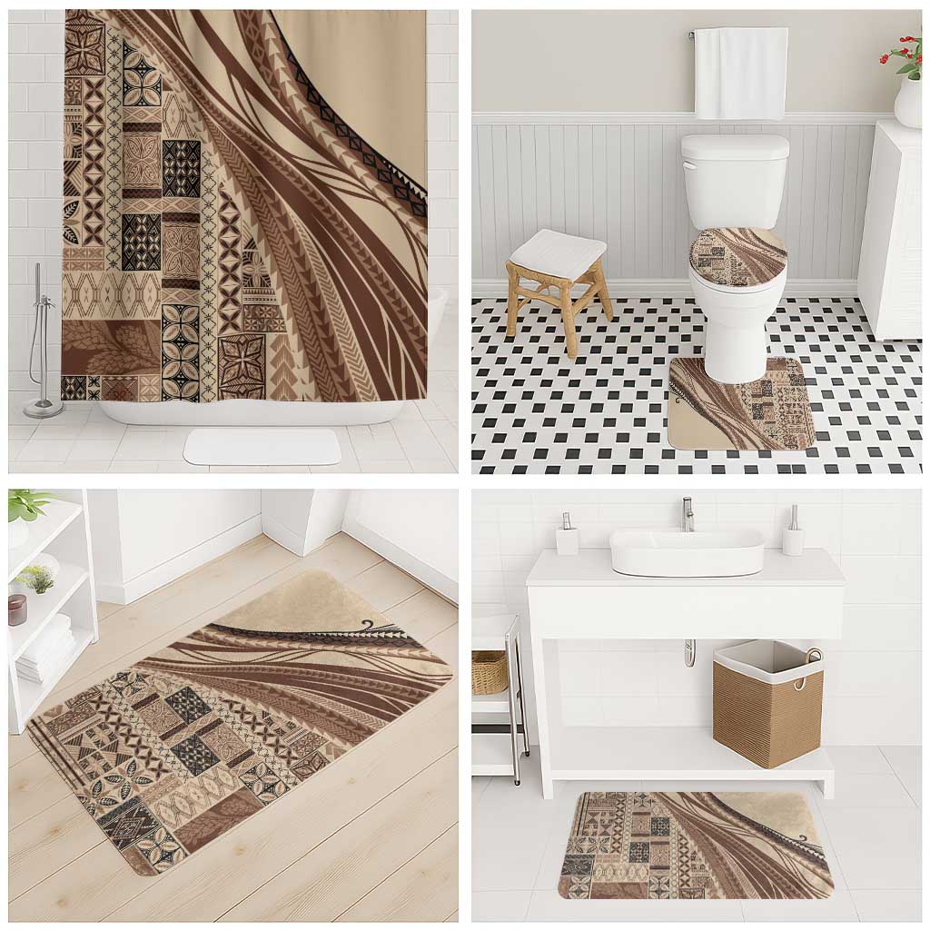 Pasifika Women's Day - Samoa Siapo Malu Tattoo Inspired Bathroom Set Beige
