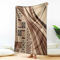 Pasifika Women's Day - Samoa Siapo Malu Tattoo Inspired Blanket Beige