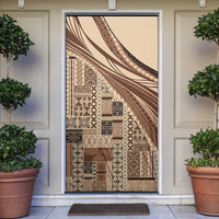Pasifika Women's Day - Samoa Siapo Malu Tattoo Inspired Door Cover Beige LT7 Beige - Polynesian Pride