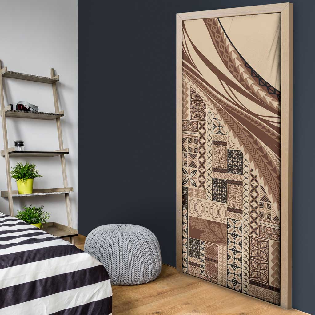 Pasifika Women's Day - Samoa Siapo Malu Tattoo Inspired Door Cover Beige LT7 - Polynesian Pride