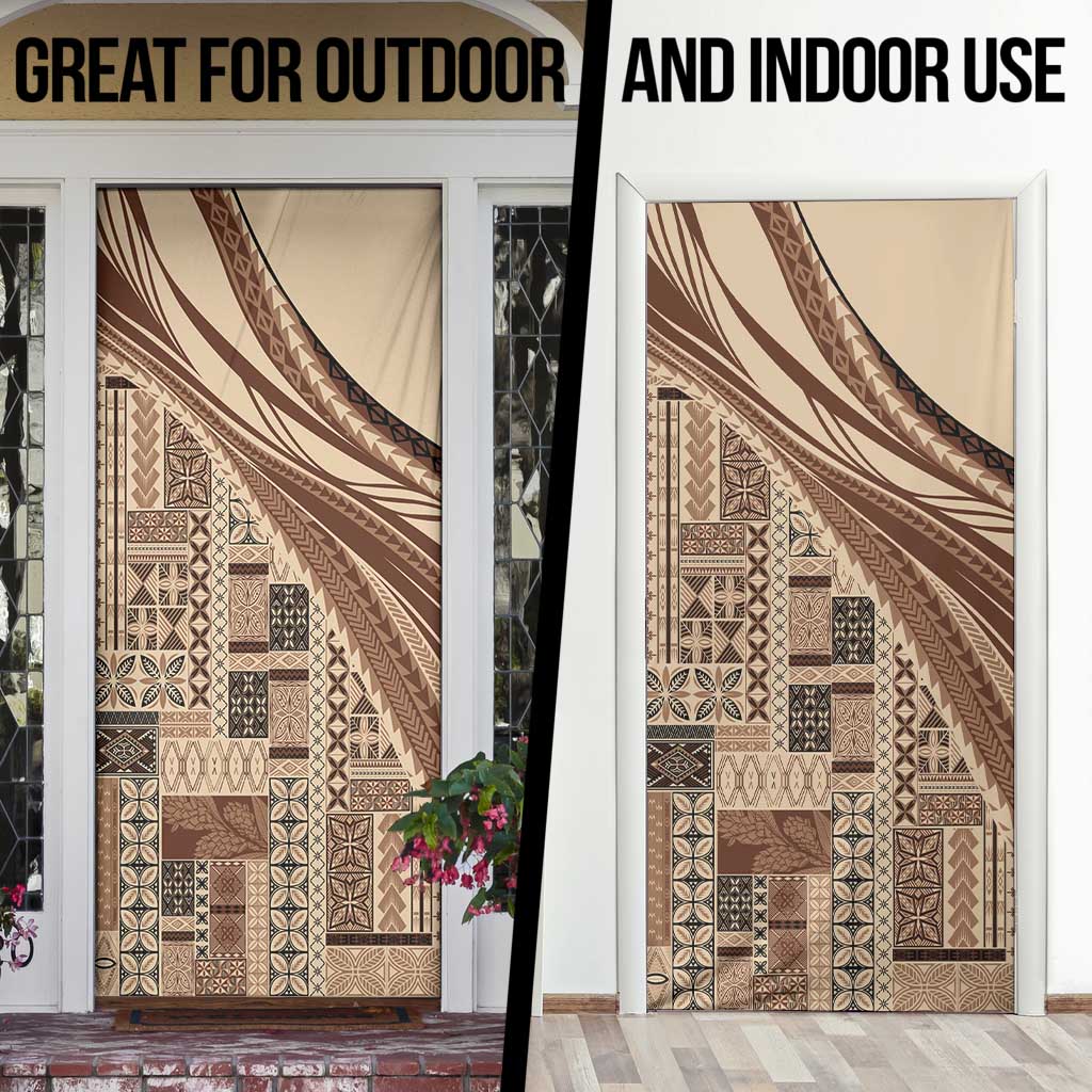 Pasifika Women's Day - Samoa Siapo Malu Tattoo Inspired Door Cover Beige LT7 - Polynesian Pride