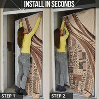 Pasifika Women's Day - Samoa Siapo Malu Tattoo Inspired Door Cover Beige LT7 - Polynesian Pride