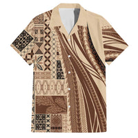 Pasifika Women's Day - Samoa Siapo Malu Tattoo Inspired Family Matching Summer Maxi Dress and Hawaiian Shirt Beige