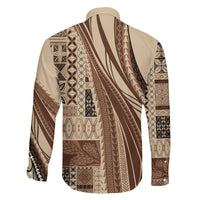 Pasifika Women's Day - Samoa Siapo Malu Tattoo Inspired Family Matching Tank Maxi Dress and Hawaiian Shirt Beige