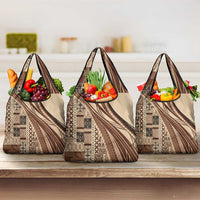 Pasifika Women's Day - Samoa Siapo Malu Tattoo Inspired Grocery Bag Beige
