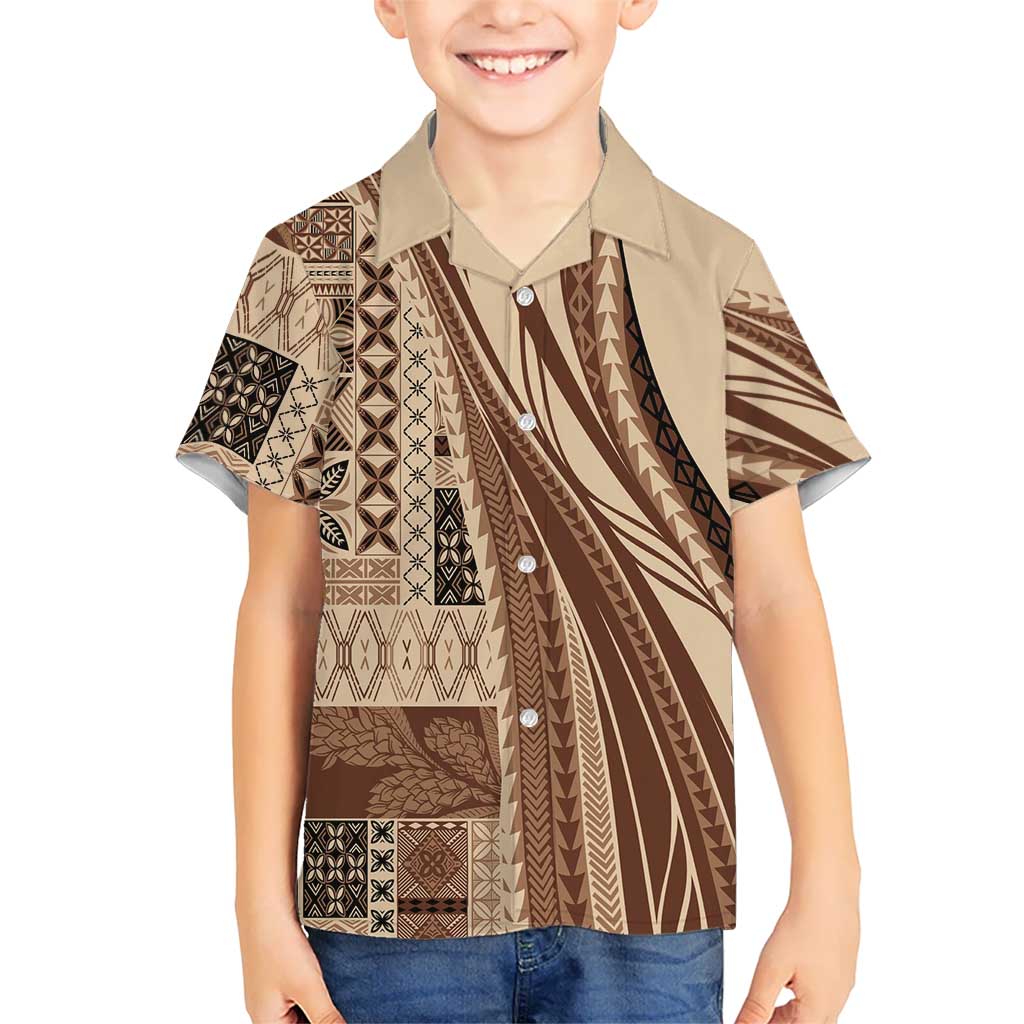 Pasifika Women's Day - Samoa Siapo Malu Tattoo Inspired Hawaiian Shirt Beige LT7 - Polynesian Pride