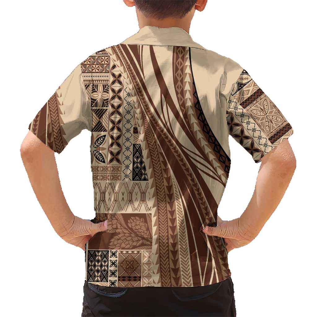 Pasifika Women's Day - Samoa Siapo Malu Tattoo Inspired Hawaiian Shirt Beige LT7 - Polynesian Pride
