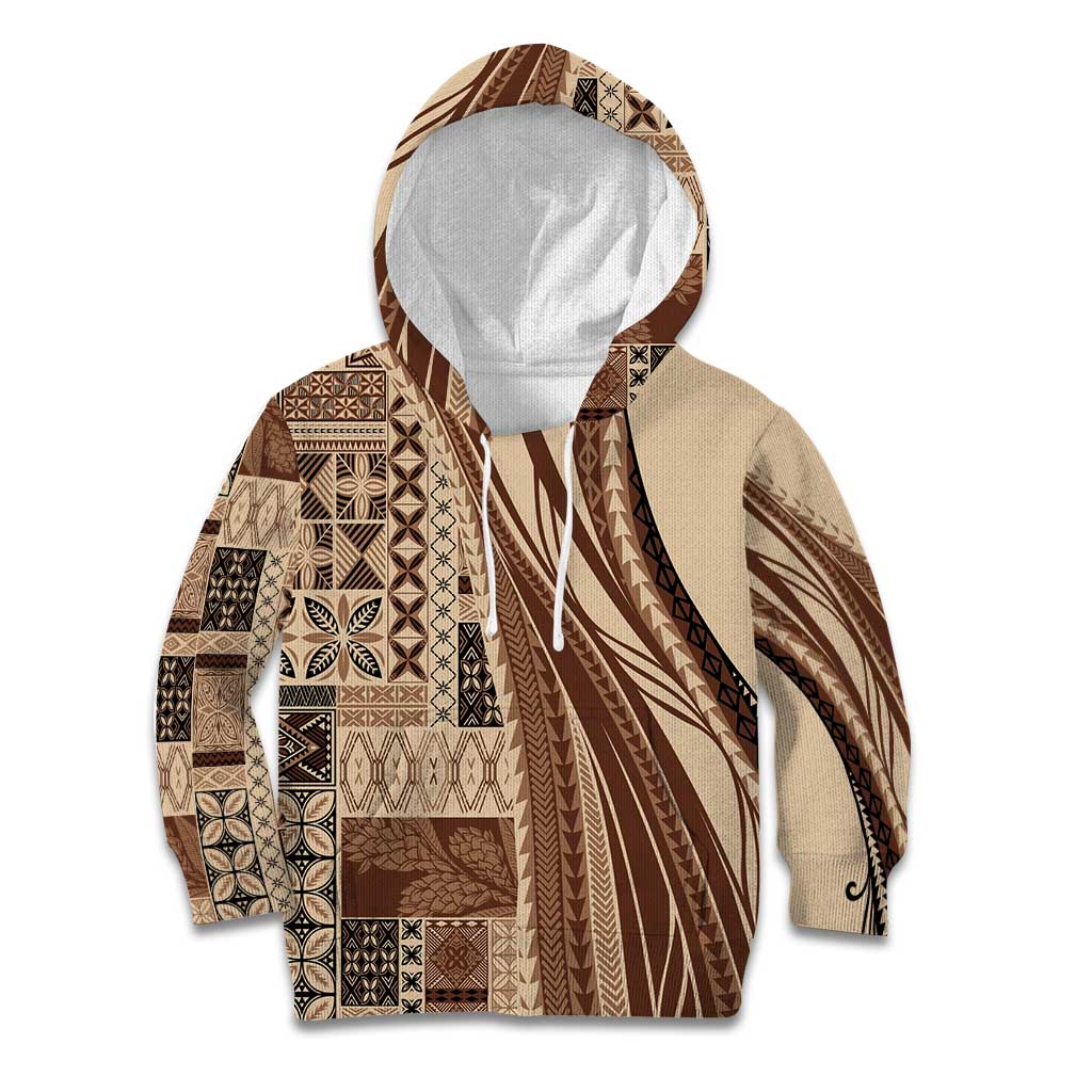 Pasifika Women's Day - Samoa Siapo Malu Tattoo Inspired Kid Hoodie Beige LT7 Hoodie Beige - Polynesian Pride