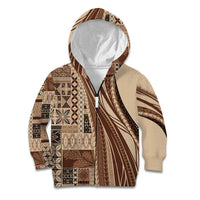 Pasifika Women's Day - Samoa Siapo Malu Tattoo Inspired Kid Hoodie Beige LT7 Zip Hoodie Beige - Polynesian Pride