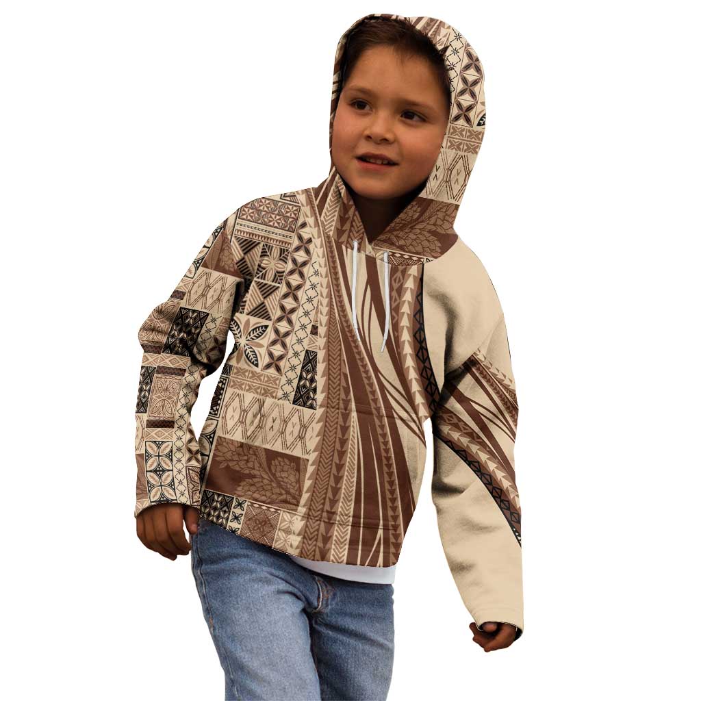 Pasifika Women's Day - Samoa Siapo Malu Tattoo Inspired Kid Hoodie Beige LT7 - Polynesian Pride