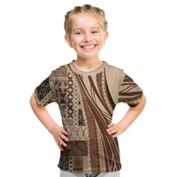 Pasifika Women's Day - Samoa Siapo Malu Tattoo Inspired Kid T Shirt Beige LT7 Beige - Polynesian Pride
