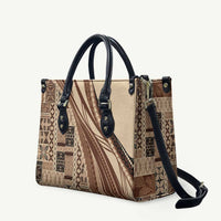Pasifika Women's Day - Samoa Siapo Malu Tattoo Inspired Leather Bag Beige