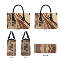 Pasifika Women's Day - Samoa Siapo Malu Tattoo Inspired Leather Bag Beige