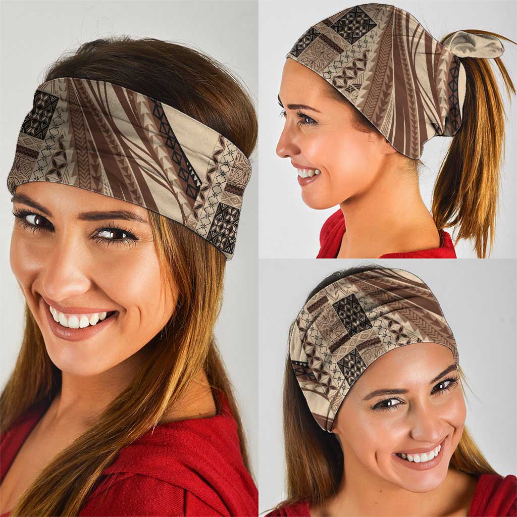 Pasifika Women's Day - Samoa Siapo Malu Tattoo Inspired Neck Gaiter Beige