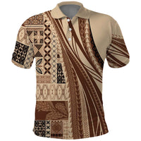 Pasifika Women's Day - Samoa Siapo Malu Tattoo Inspired Polo Shirt Beige LT7 Beige - Polynesian Pride
