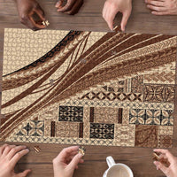 Pasifika Women's Day - Samoa Siapo Malu Tattoo Inspired Puzzle Beige