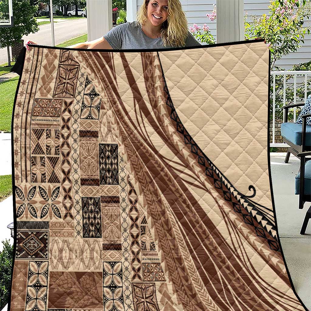 Pasifika Women's Day - Samoa Siapo Malu Tattoo Inspired Quilt Beige