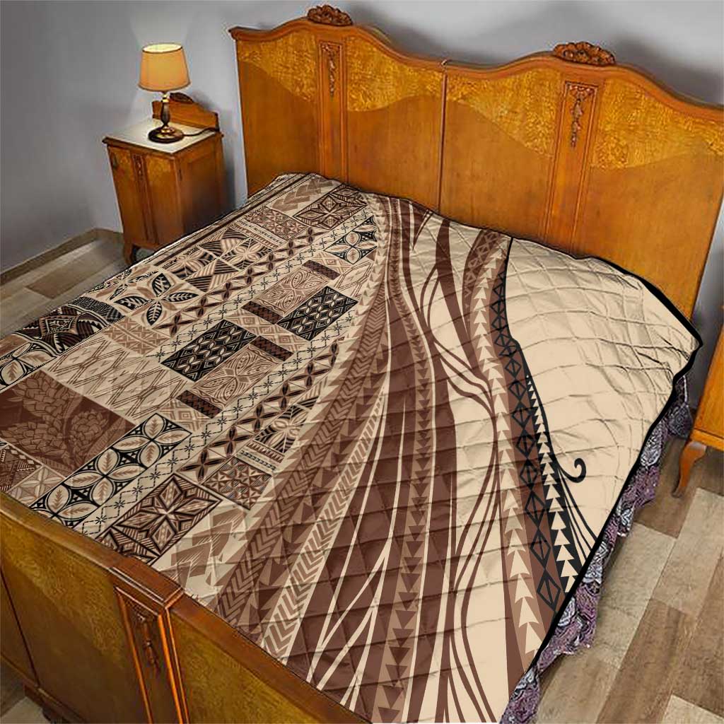 Pasifika Women's Day - Samoa Siapo Malu Tattoo Inspired Quilt Beige