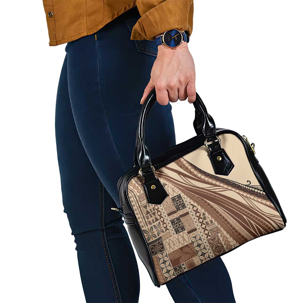 Pasifika Women's Day - Samoa Siapo Malu Tattoo Inspired Shoulder Handbag Beige