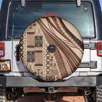 Pasifika Women's Day - Samoa Siapo Malu Tattoo Inspired Spare Tire Cover Beige LT7 Beige - Polynesian Pride