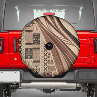 Pasifika Women's Day - Samoa Siapo Malu Tattoo Inspired Spare Tire Cover Beige LT7 - Polynesian Pride