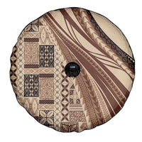 Pasifika Women's Day - Samoa Siapo Malu Tattoo Inspired Spare Tire Cover Beige LT7 - Polynesian Pride