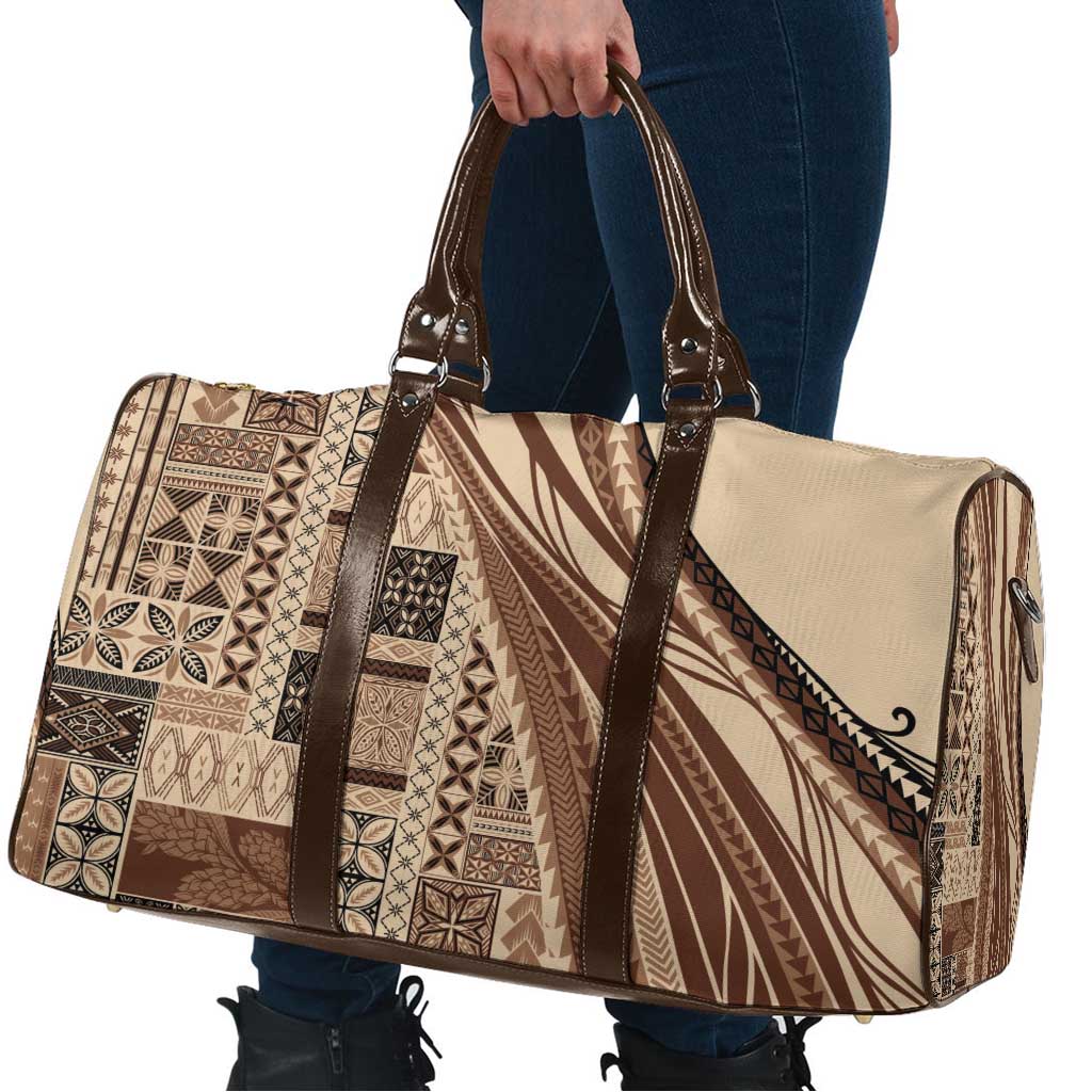 Pasifika Women's Day - Samoa Siapo Malu Tattoo Inspired Travel Bag Beige