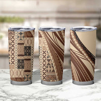 Pasifika Women's Day - Samoa Siapo Malu Tattoo Inspired Tumbler Cup Beige