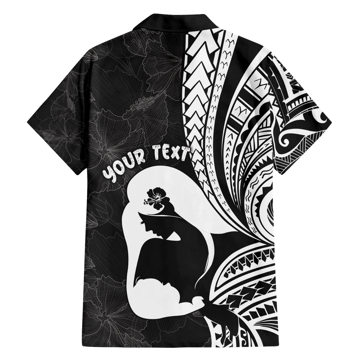 Mother's Day Family Matching Summer Maxi Dress and Hawaiian Shirt Polynesia Vintage Hibiscus - Black