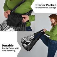 Mother's Day Grocery Bag Polynesia Vintage Hibiscus - Black