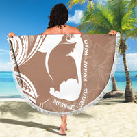 Mother's Day Beach Blanket Polynesia Vintage Hibiscus - Brown