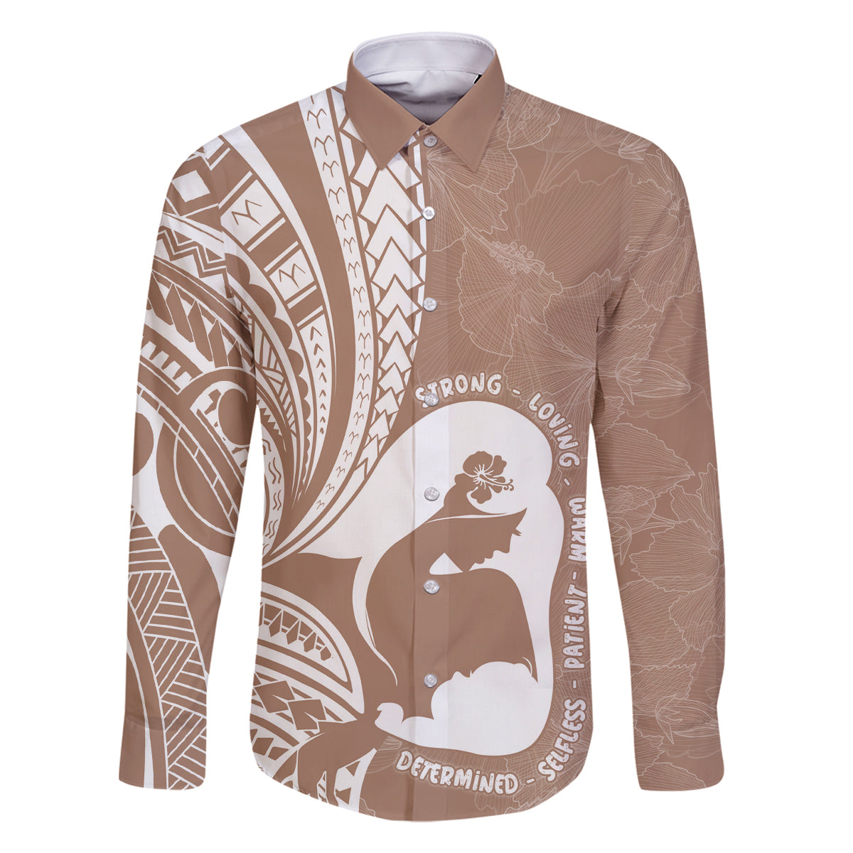 Mother's Day Family Matching Mermaid Dress and Hawaiian Shirt Polynesia Vintage Hibiscus - Brown