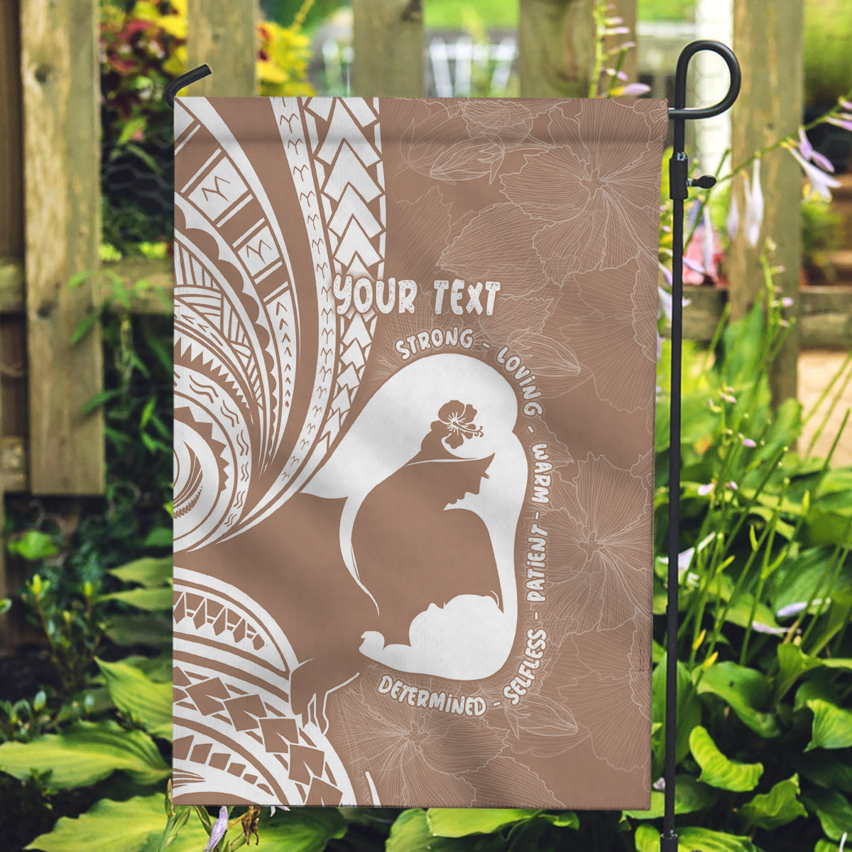 Mother's Day Garden Flag Polynesia Vintage Hibiscus - Brown LT7 Garden Flag Brown - Polynesian Pride