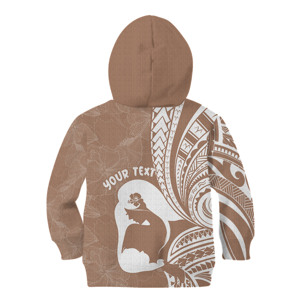 Mother's Day Kid Hoodie Polynesia Vintage Hibiscus - Brown LT7 - Polynesian Pride