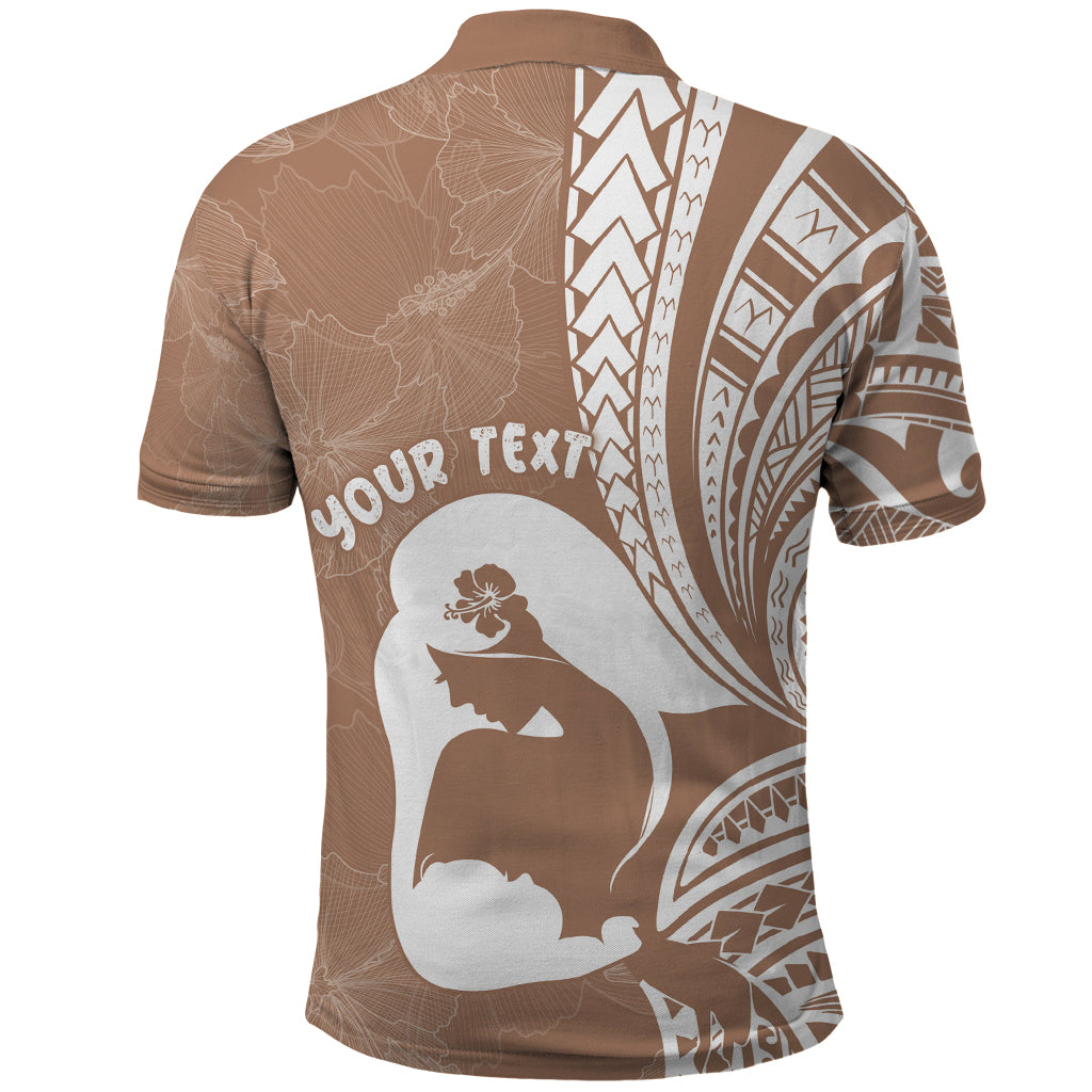 Mother's Day Polo Shirt Polynesia Vintage Hibiscus - Brown LT7 - Polynesian Pride