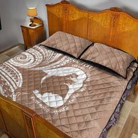 Mother's Day Quilt Bed Set Polynesia Vintage Hibiscus - Brown