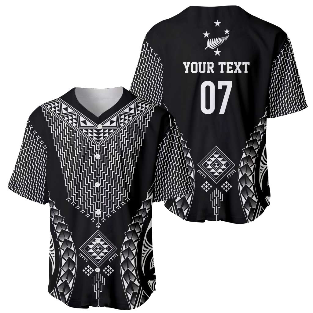 2025 Rugby Championship New Zealand Custom Baseball Jersey Poutama Motifs - Polynesian Pride