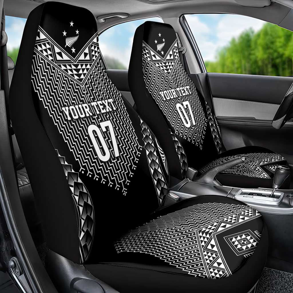 2025 Rugby Championship New Zealand Custom Car Seat Cover Poutama Motifs - Polynesian Pride