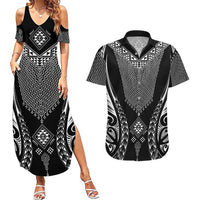 2025 Rugby Championship New Zealand Custom Couples Matching Summer Maxi Dress and Hawaiian Shirt Poutama Motifs - Polynesian Pride
