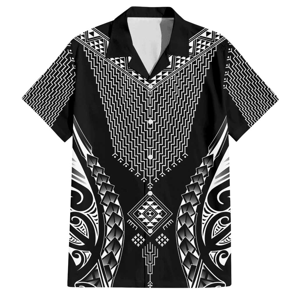 2025 Rugby Championship New Zealand Custom Family Matching Long Sleeve Bodycon Dress and Hawaiian Shirt Poutama Motifs - Polynesian Pride