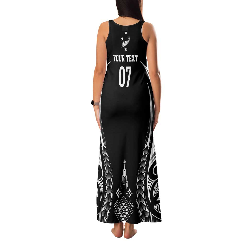 2025 Rugby Championship New Zealand Custom Family Matching Tank Maxi Dress and Hawaiian Shirt Poutama Motifs - Polynesian Pride