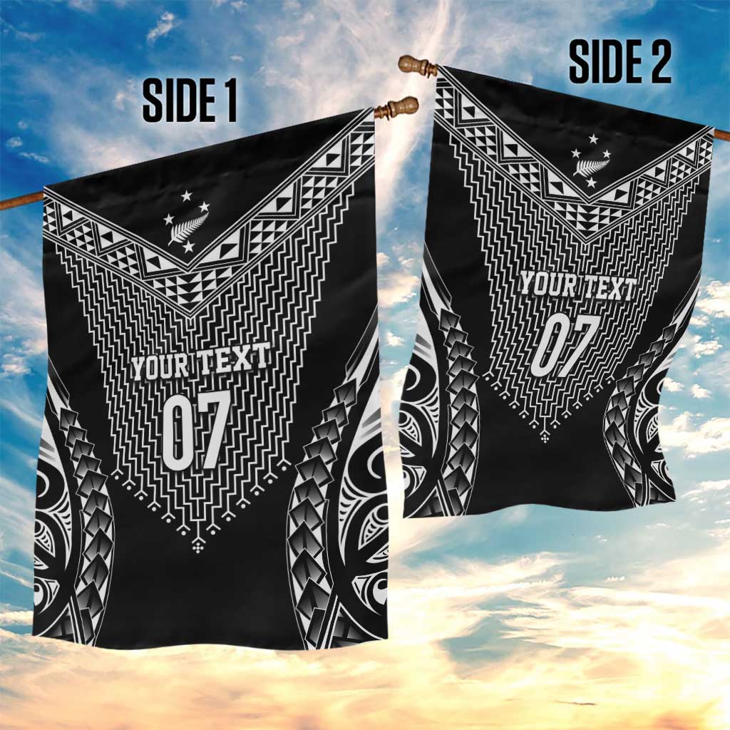 2025 Rugby Championship New Zealand Custom Garden Flag Poutama Motifs - Polynesian Pride