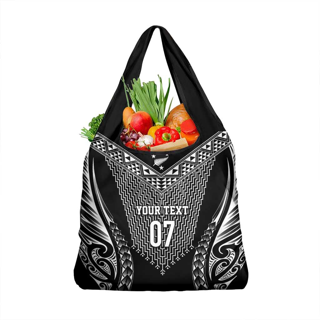 2025 Rugby Championship New Zealand Custom Grocery Bag Poutama Motifs - Polynesian Pride