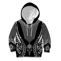 2025 Rugby Championship New Zealand Custom Kid Hoodie Poutama Motifs - Polynesian Pride