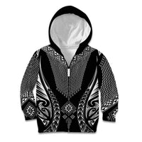 2025 Rugby Championship New Zealand Custom Kid Hoodie Poutama Motifs - Polynesian Pride
