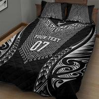 2025 Rugby Championship New Zealand Custom Quilt Bed Set Poutama Motifs - Polynesian Pride