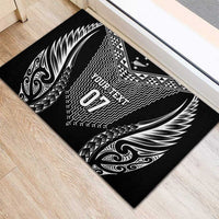 2025 Rugby Championship New Zealand Custom Rubber Doormat Poutama Motifs - Polynesian Pride