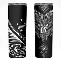 2025 Rugby Championship New Zealand Custom Skinny Tumbler Poutama Motifs - Polynesian Pride