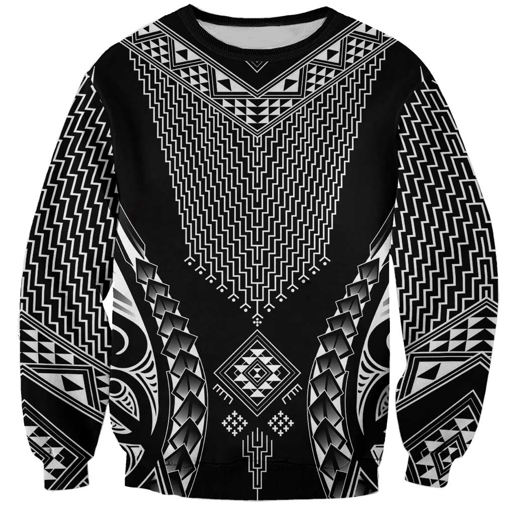 2025 Rugby Championship New Zealand Custom Sweatshirt Poutama Motifs - Polynesian Pride