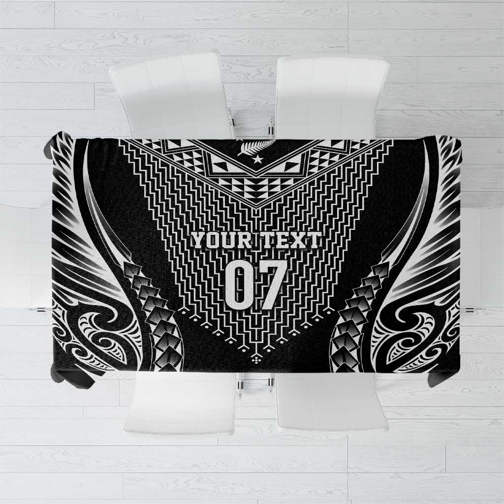 2025 Rugby Championship New Zealand Custom Tablecloth Poutama Motifs - Polynesian Pride